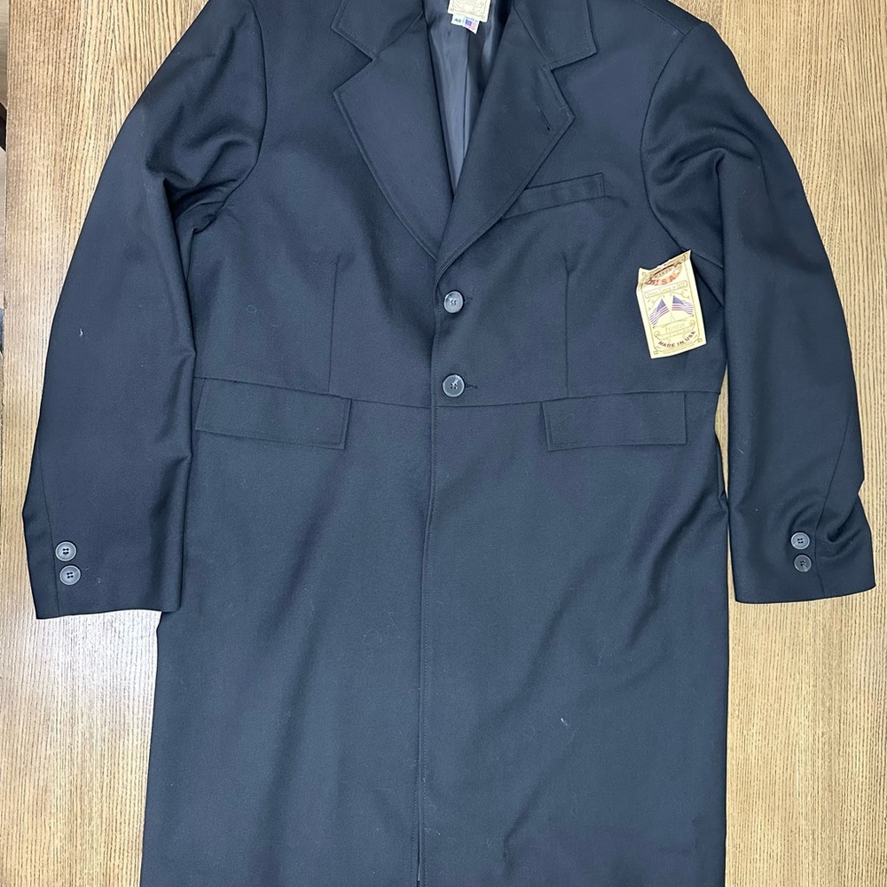 Classic Black Men's Trench Coat WAH made in the USA NEW